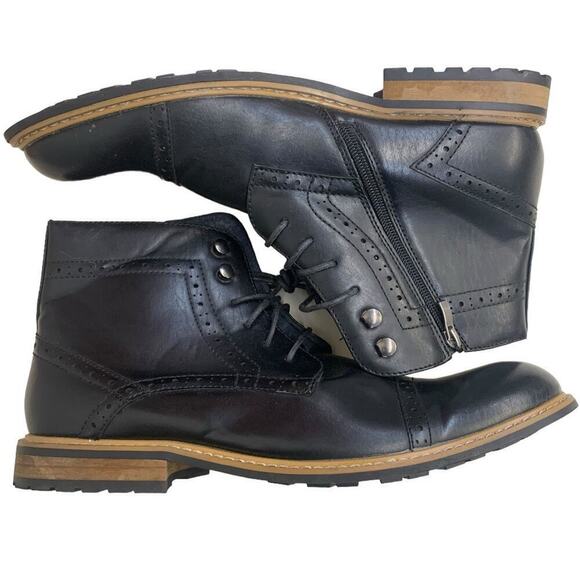 Bruno Marc Bergen 03 Black Leather Dress Shoes SIZE US 10.5 - Picture 5 of 7